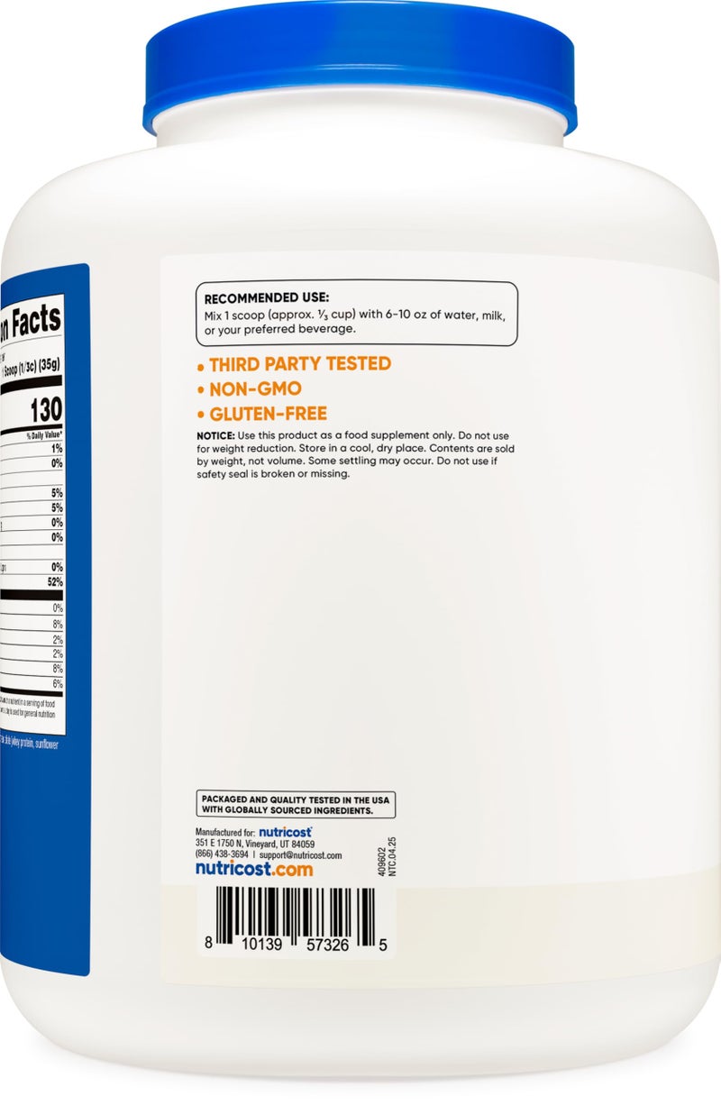 Nutricost Grass-Fed Whey Protein Isolate (Unflavored) 5LBS - rBGH Free, Non-GMO & Gluten Free - Image 4